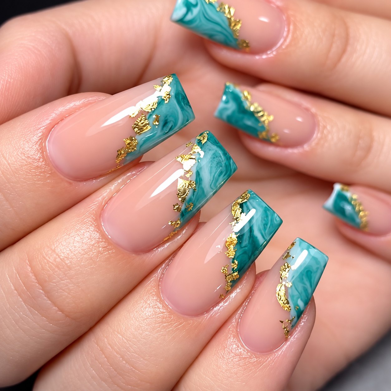 Emerald marble with gold